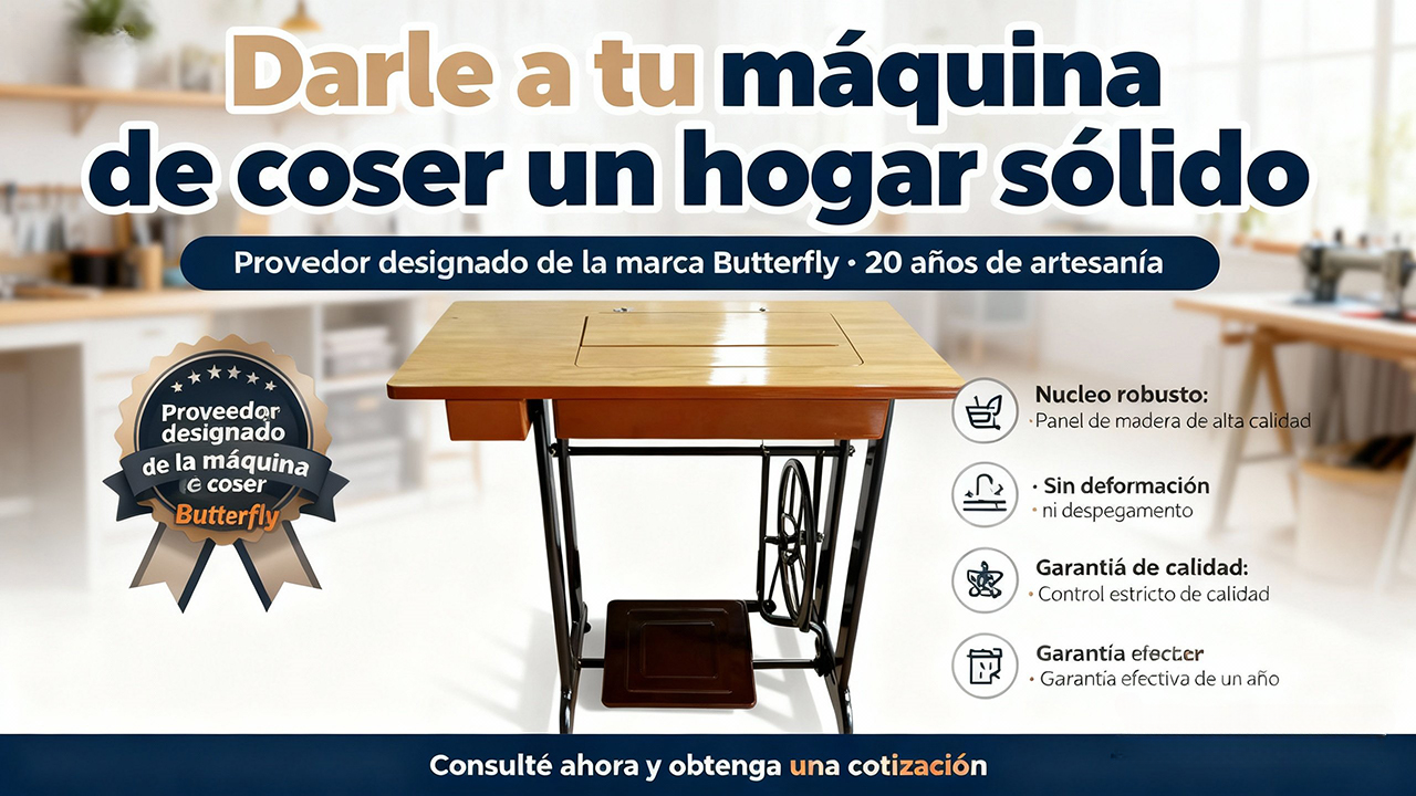 Mesas Profesionales para Máquinas de Coser del Hogar – Proveedor Autorizado de la Marca Butterfly, 20 Años de Experiencia Especializada y Garantía de un Año